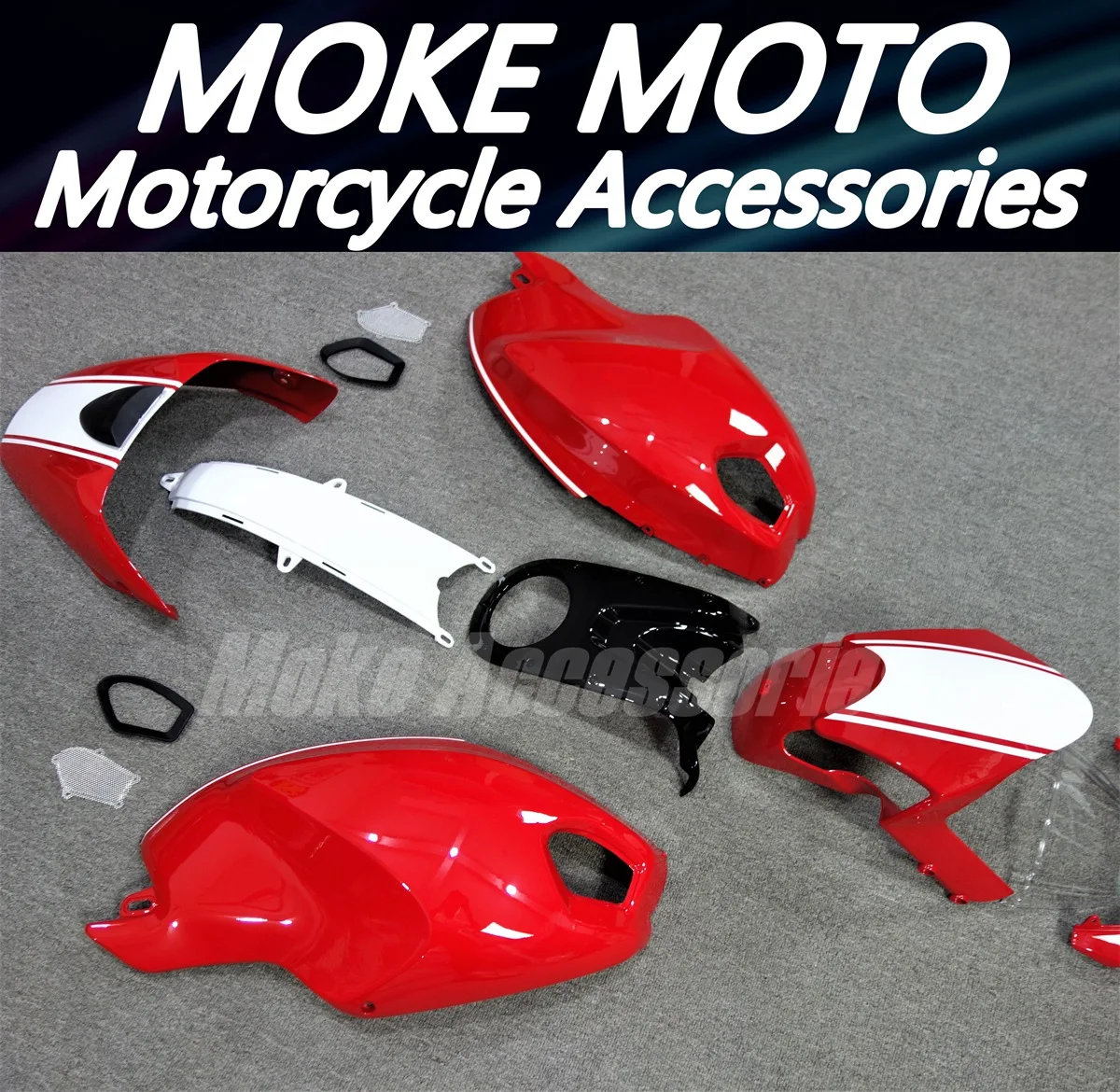 Motorcycle Fairings Kit Fit For Monster 696/796/795/m1000/m1100 2009 2010 2011 Bodywork Set White Red ABS Injection NEW