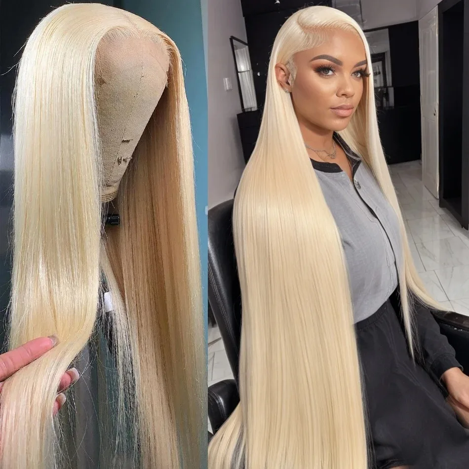 Brazilian 180 density For Black Women 13x4 30 40 Inch 613 Honey Blonde Lace Front Human Hair Straight 13x6 Lace Frontal Wig