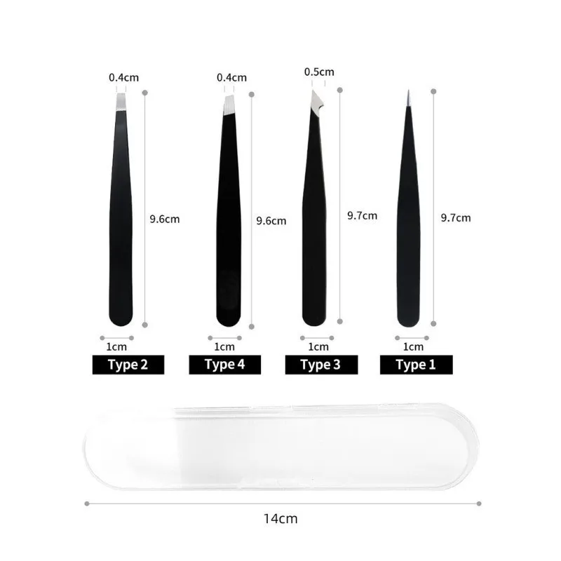 1-4PCS Professionele Wenkbrauw Pincet Makeup Tools Wenkbrauw Pincet Voor Wenkbrauwen Accessoires Schoonheid Haar Clip Remover