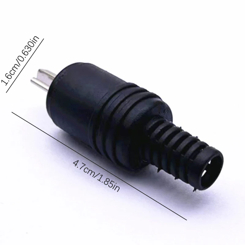 2Pcs Male HIFI Speaker Tools Power Signal Audio Black Adapter DIN Plug Screw Terminals 2 Pin Connector Mini Accessories