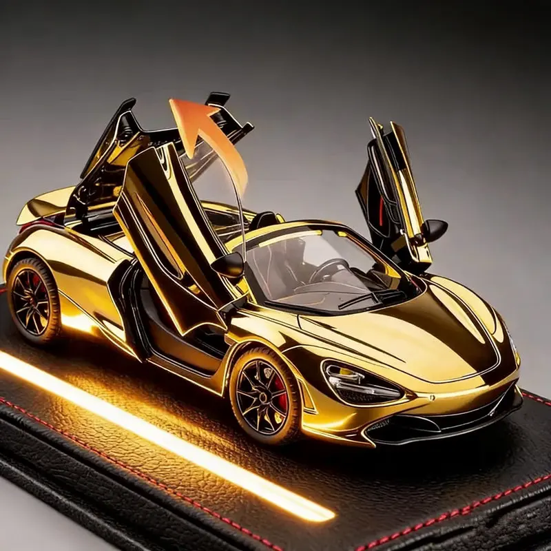 

Electroplate Version 1:24 720S Alloy Track Racing Car Model Diecast Metal Sports Car Vehicle Model Sound and Light Kids Toy Gift