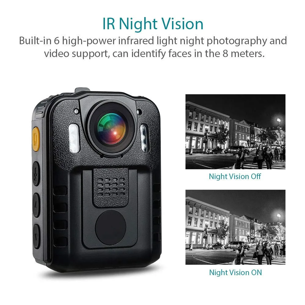 Multi-functional WN9 Patrol Body Cam Low Power Consumption Built-in 2550mAh Lithium Battery Pocket Recording Camera