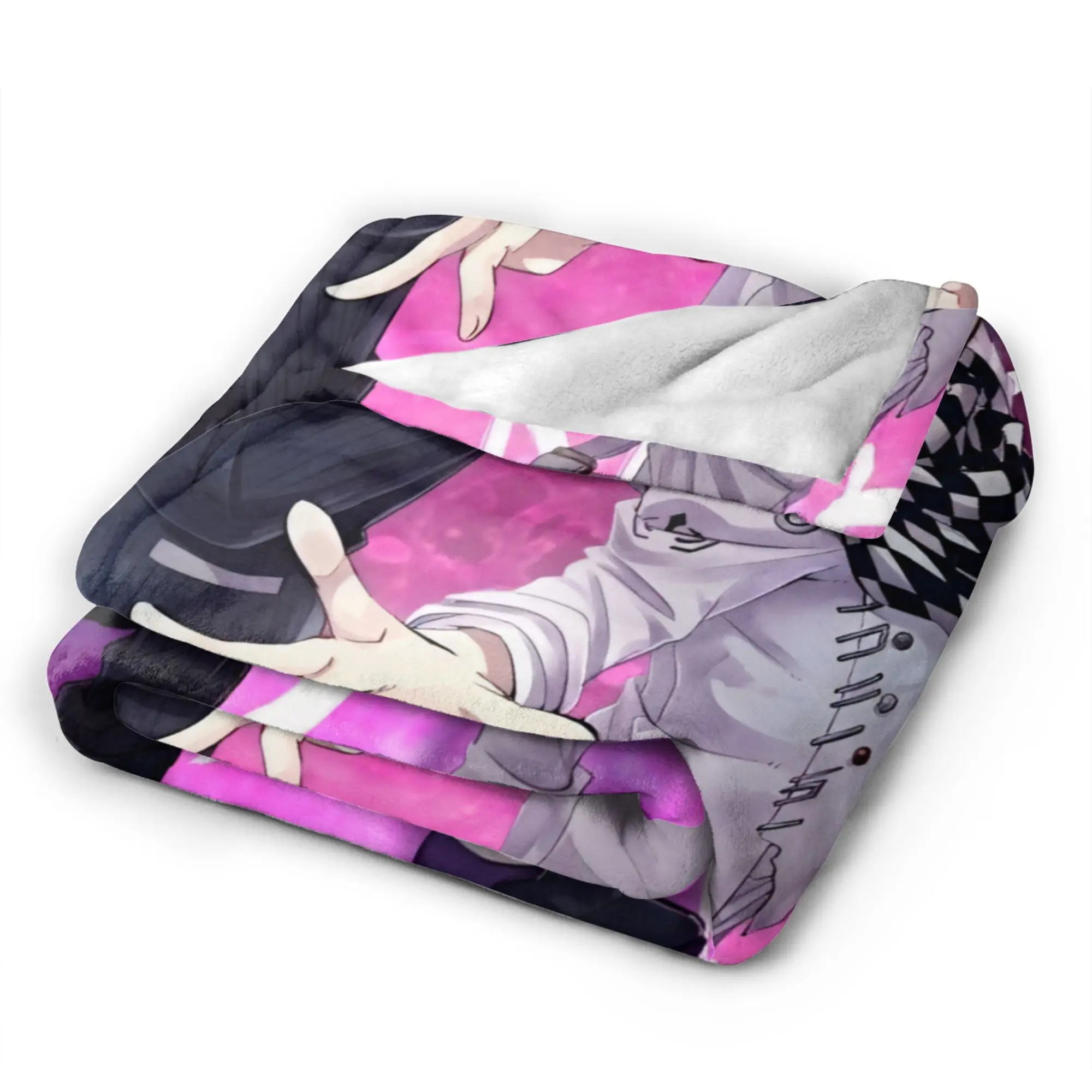 Danganronpa Warm Blanket Nagito Komaeda The Ultimate Boy Girl Plush Throw Blanket Couch Bed Flannel Bedspread Sofa Bed Cover