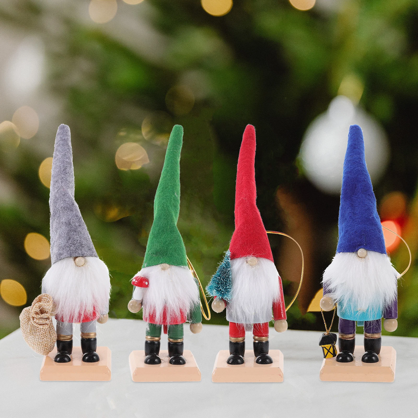 4 Pcs Santa Claus Nutcrackers 15cm Wooden Cloth Hat Desktop naments Christmas Decorations Gnome Xmas Gifts Holiday DIY