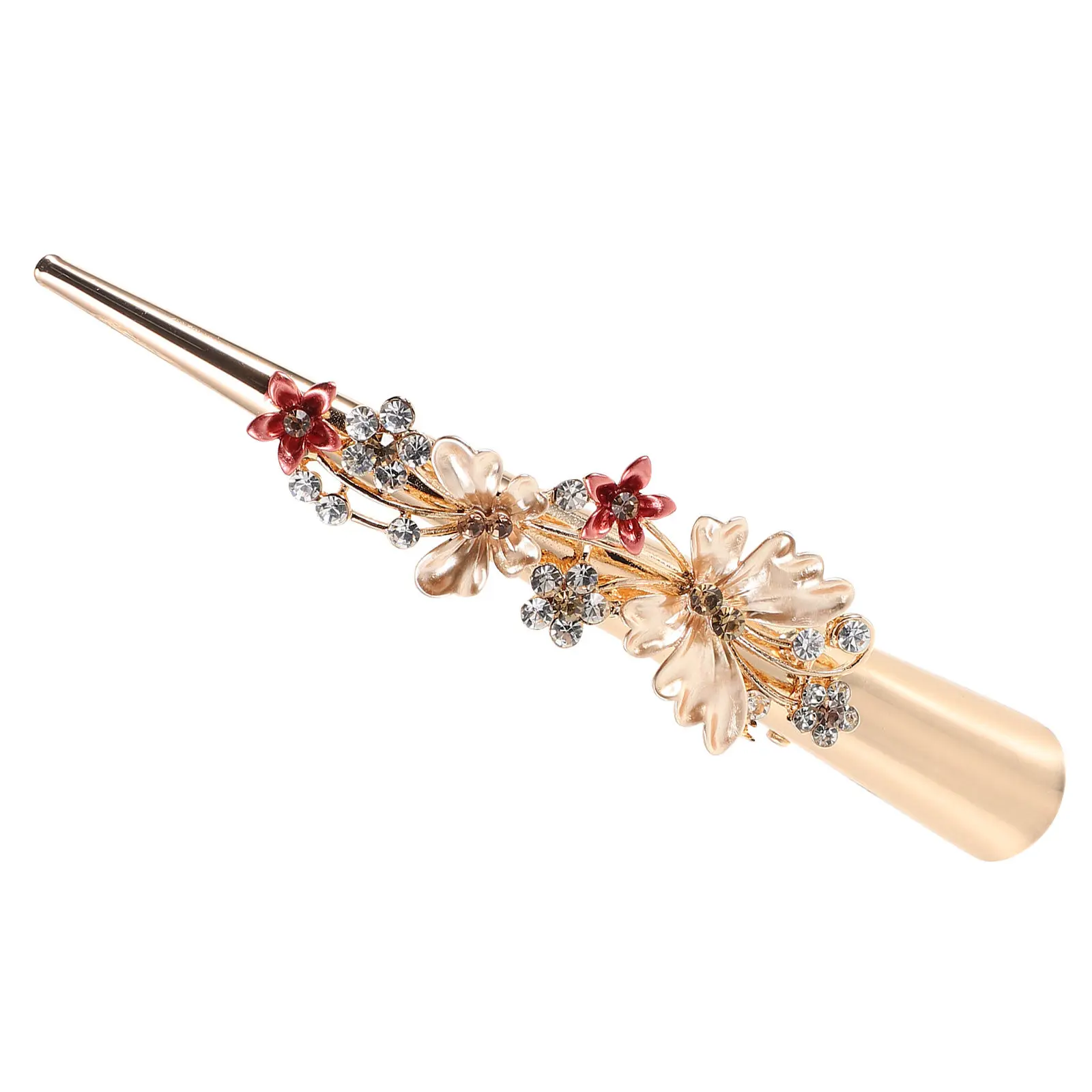 

Duckbill Metal Hair Clip Oversized Floral Enamel Design Elegant Flower Hair Clamp for Women Wedding Party Daily Styling