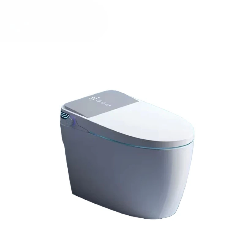 Smart Ceramic Bidet Toilet Seat Cover Remote Control Floor Mounted Includes Seat Heating Elongated Bowl S-Trap Drainage