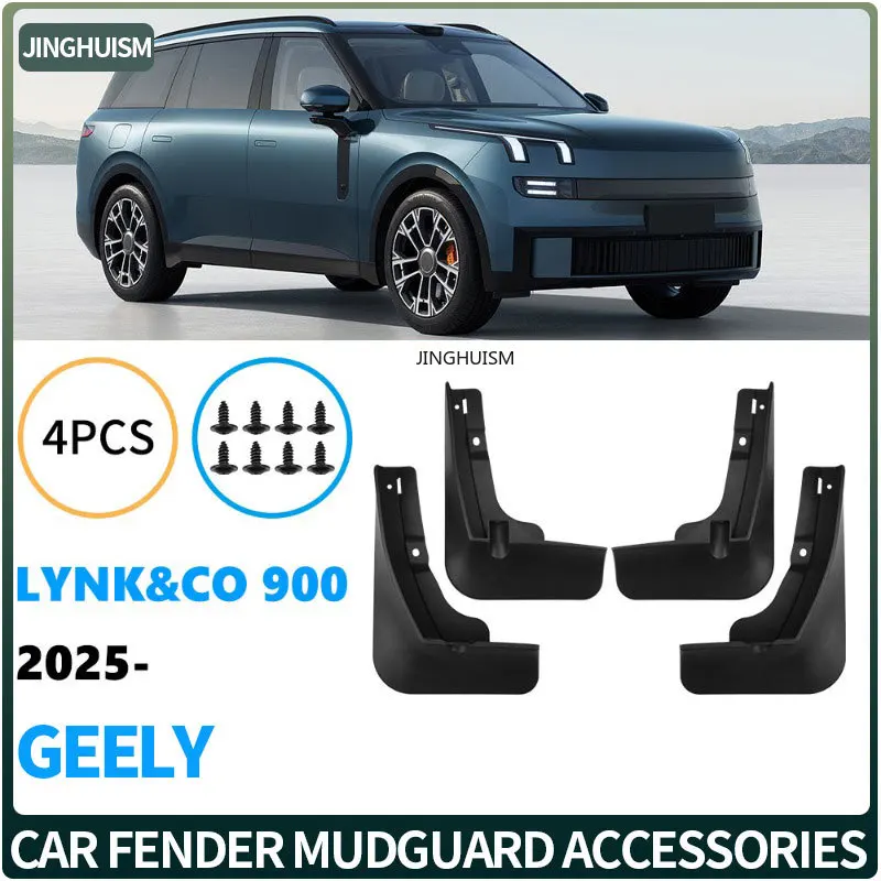 For Geely LYNK&CO 900 2025 Car Accessories Mud Flaps For Fender Protectors Black Mudguards For Wheel Tire Splash Prevention