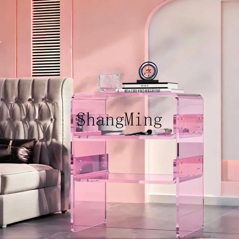 

SM acrylic transparent bedside table, living room household small apartment, bedside storage, bedroom side table