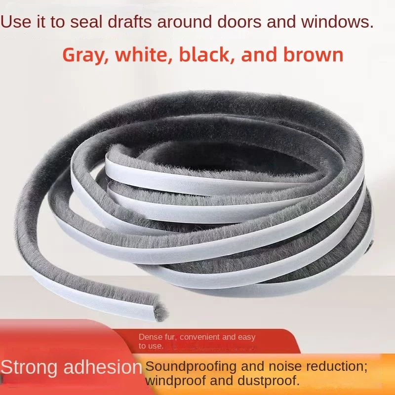 5/10/20m Eters Brush Strip Self Adhesive Door Window Sealing Strip Home Door Window Sound Insulation Seal Film Door Swal Weather