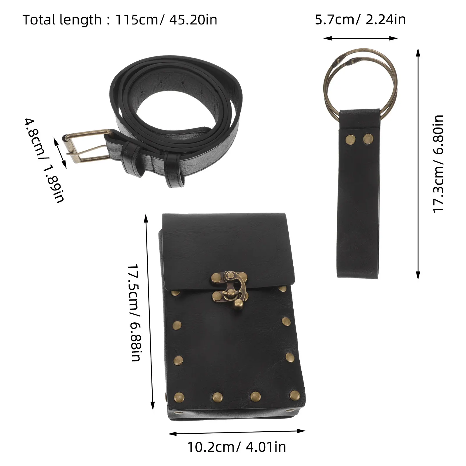 1Set Steampunk Phone Bag Medieval Renaissance Belt Bag Pirate Waist Pouch Large Capacity Fanny Pack Cosplay Gear