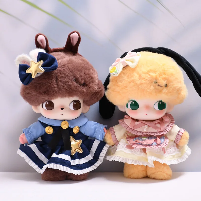 DIMOO WORLD Doll Box Pendulum Accessories - Doll Clothes tulip Rabbit Officer Dress Set Labubu Doll 17cm Plush Doll'S Clothes