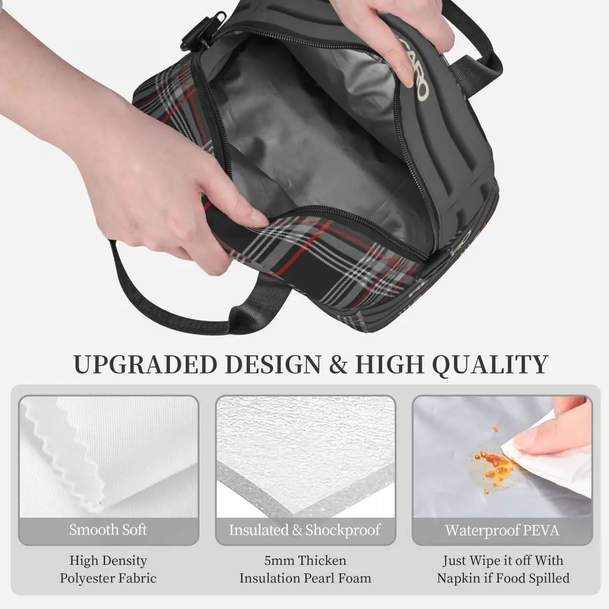 Recaros Logo Lunch Bag With Shoulder Strap Insulated Lunch Tote Bag For Office Food Storage Portable Thermal Cooler Bento Box