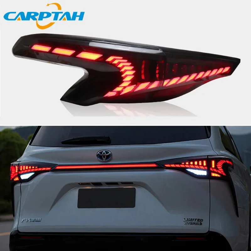 Car LED 12V Taillight For Toyota Sienna 2022 Rear Running Lamp Brake Reverse Dynamic Turn Signal Car Tail Light