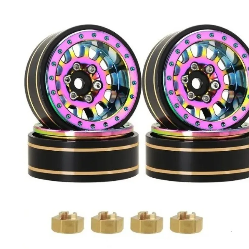 

Colorful Aluminum+brass 1.1" Beadlock Wheel Rims For 1/18 TRX4M 1/24 SCX24 AX24 FMS