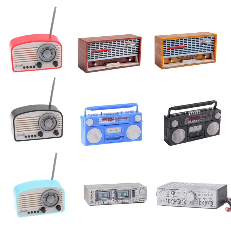 1Pcs Living Room Decoration Doll House Retro Radio Audio Player Simulation Miniature Retro Doll Furniture Decor Toys Accessories