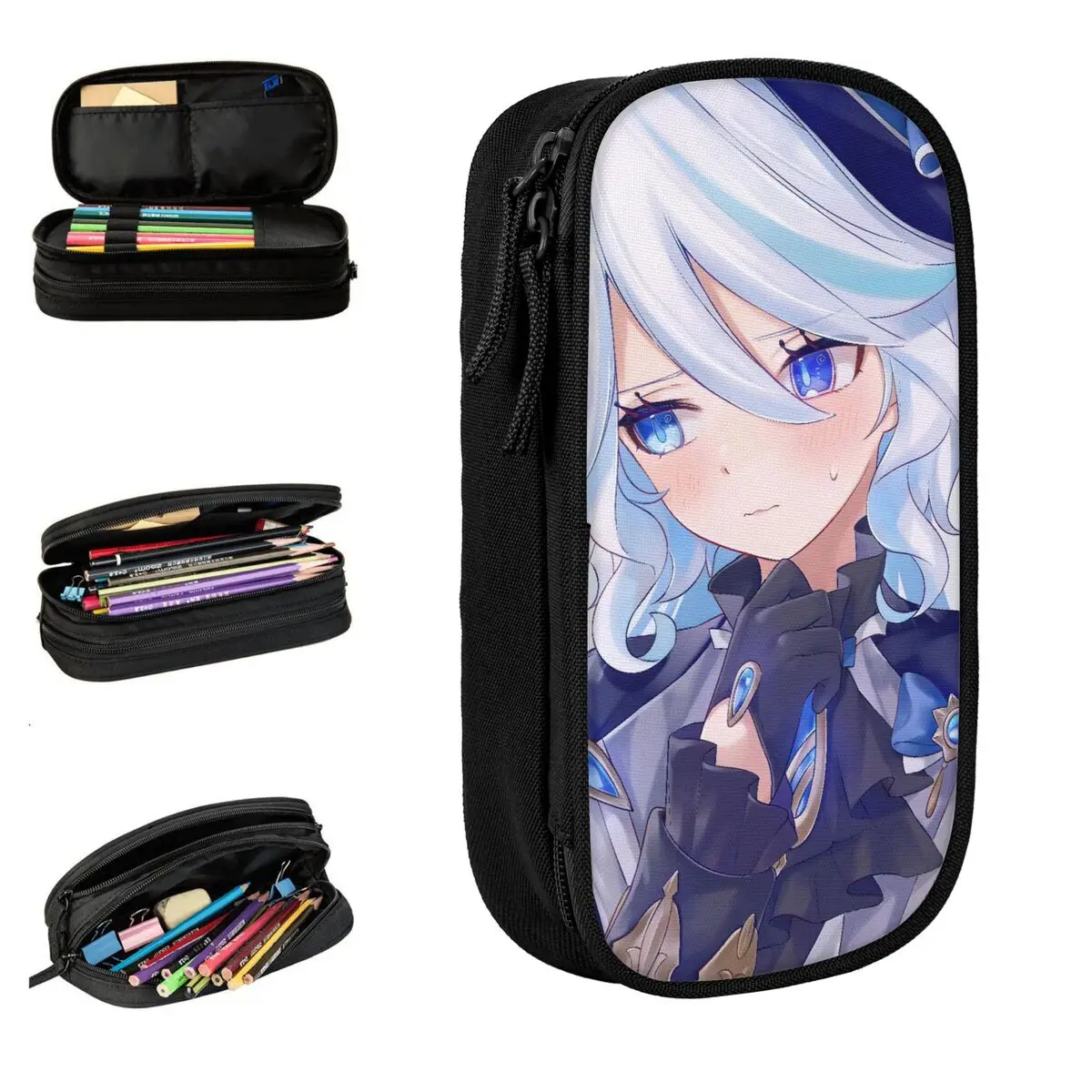 

Милый Furina Genshin Impact пенал пеналы ручка для студентов большие сумки для хранения карандашей школьные принадлежности подарки канцелярские принадлежности