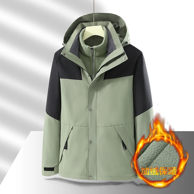 

Outdoor Assault Suit Men's and Women's Three in One Detachable Jackets Windproof and Waterproof Couple Jackets 2PC Camping Coats