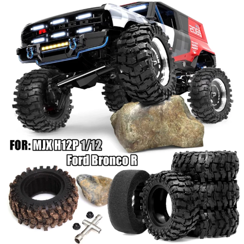 1.9インチホイール+88mmタイヤ】クライミングカー用アップグレードタイヤセット、強力なクライミンググリップ、1/12スケールLC80/MJX H12Y向けに設計