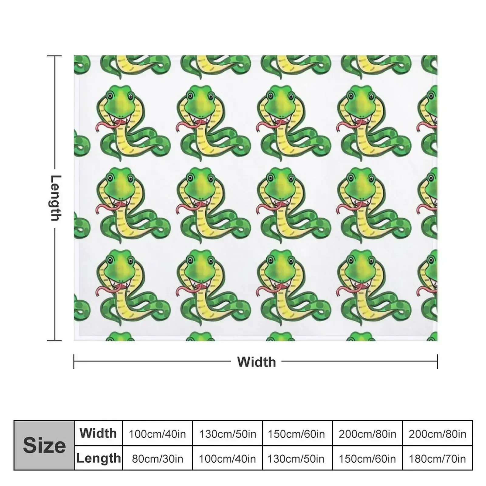 Snake funny reptile cartoon art Throw Blanket Camping cosplay anime Blankets