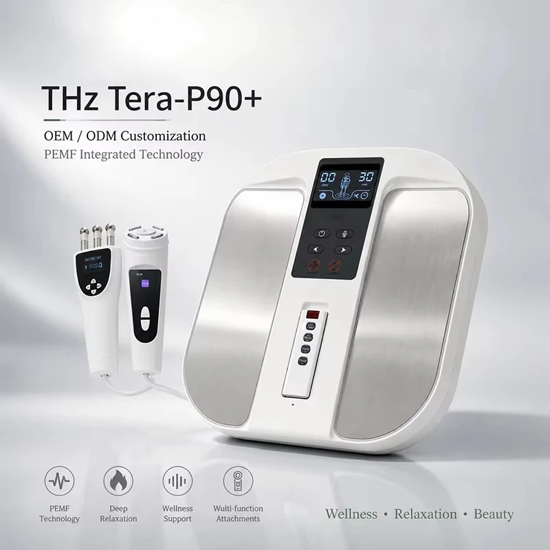 Multifunctional 3-in-1 THZ Tera-P90 PEMF Terahertz PulseTechnology Foot Massage RF EMS Revitaluxe Bioresonance Massager Device