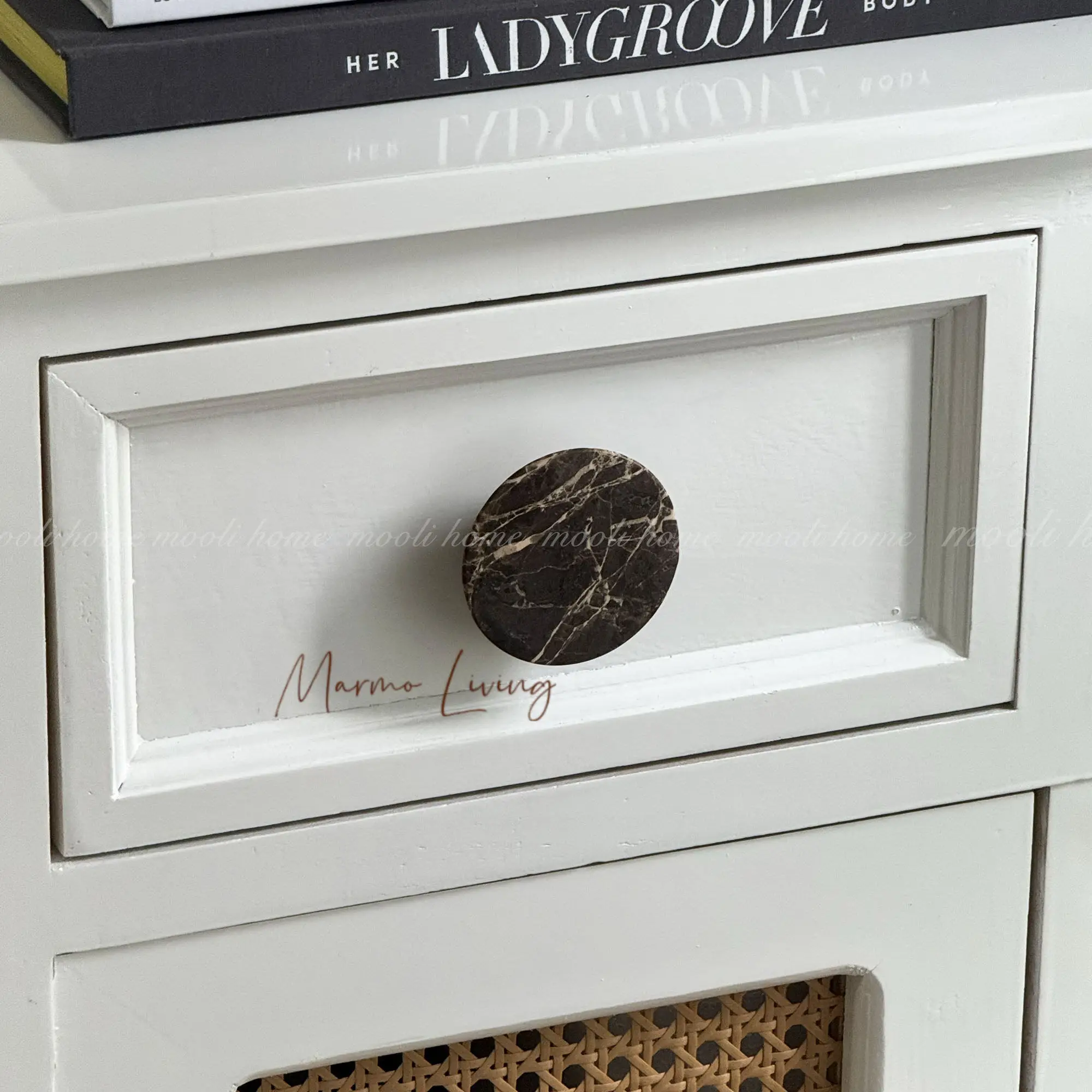 

Luxury Coffee Net Stone Natural Marble Handles Custom Wardrobe Door Knobs Furniture Drawer Pulls