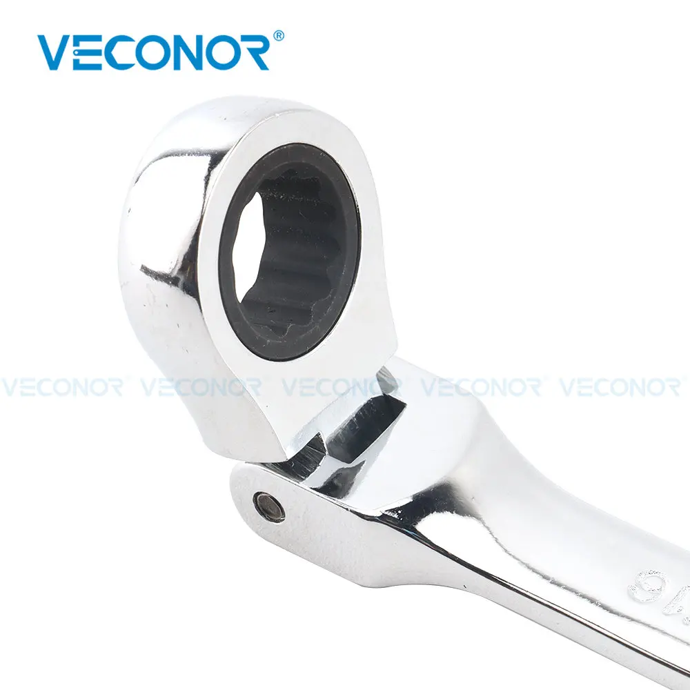 1pc 7/16 Inch Ratchet Wrench Spanner Flexible Head Mirror Polish Universal Hand Tools Car Repair Tool