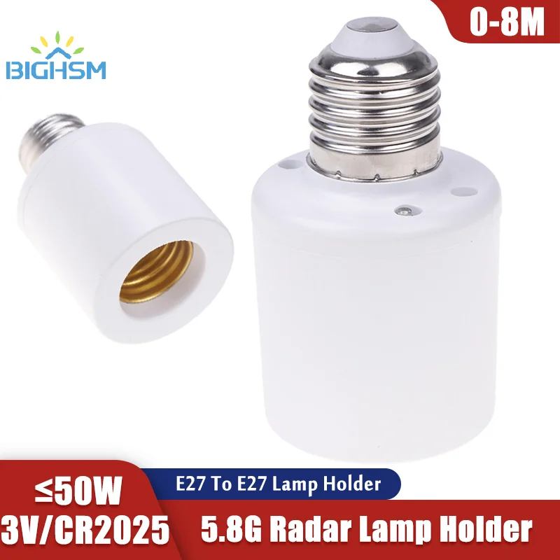 อัจฉริยะ E27 สกรูปากฐานโคมไฟ 5.8G Radar Sensing โคมไฟผู้ถือ SOCKET Converter สําหรับ LED/ประหยัดพลังงาน/หลอดไส้