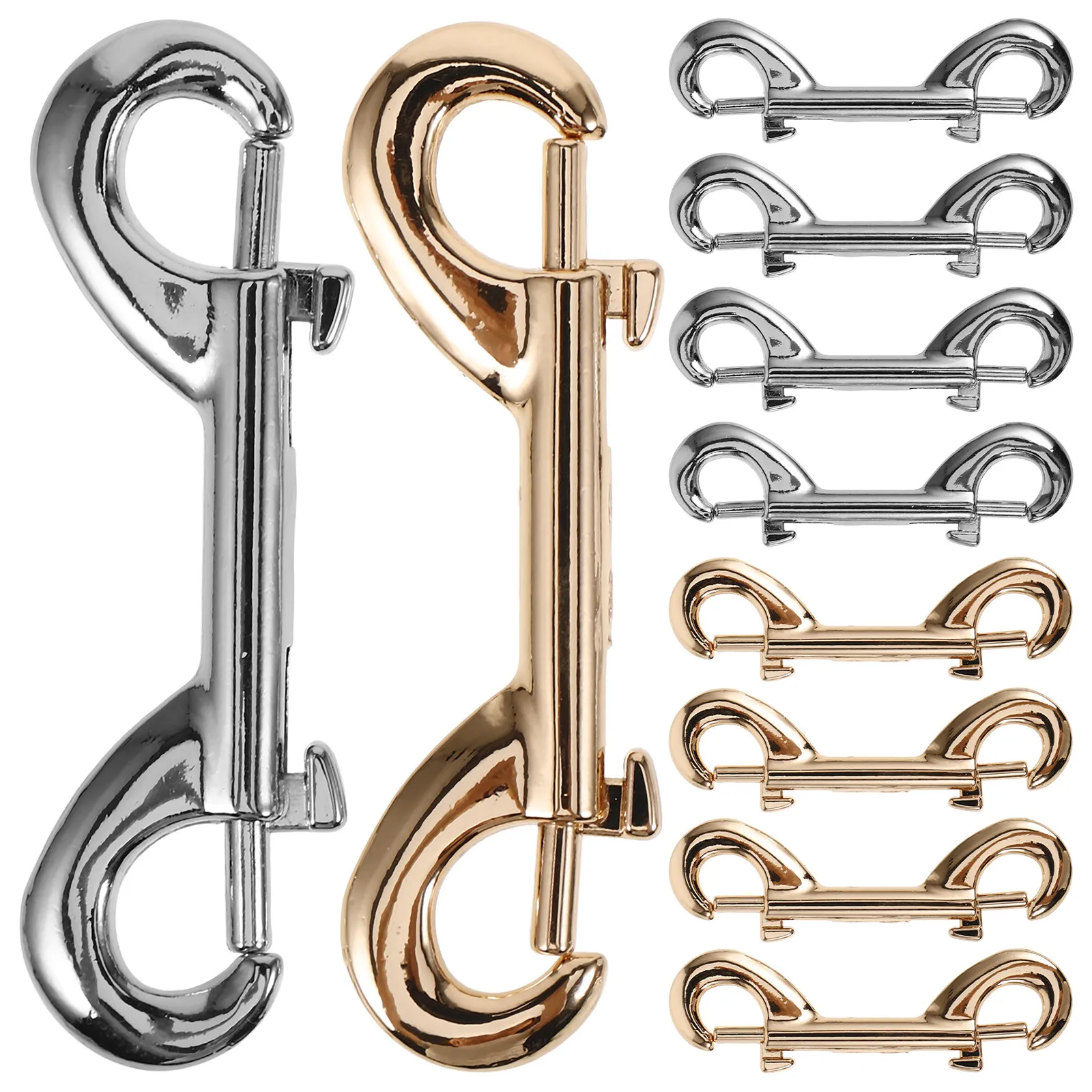 10Pcs Pet Dog Leash Snap Hooks Double Ended Zinc Alloy Heavy Duty Metal Clips Quick Connect Buckles for Tie Down Straps Baggage