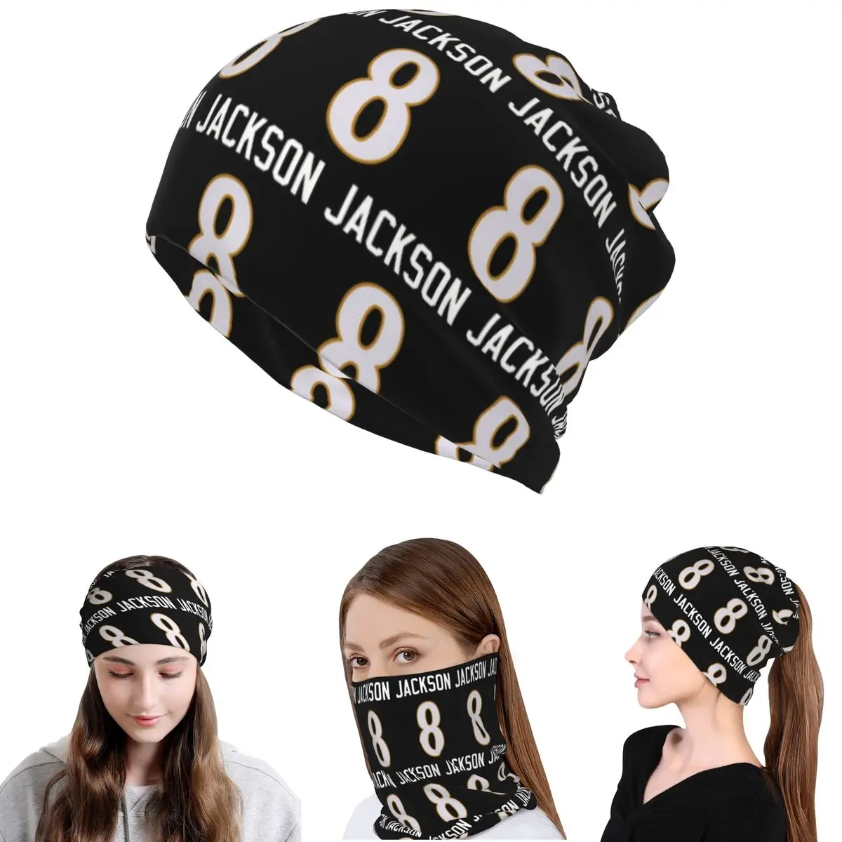 

Lamar Jackson Bandana Neck Cover Wrap Mask Scarf Multifunction Headwear Beanies Hat Unisex Adult Winter