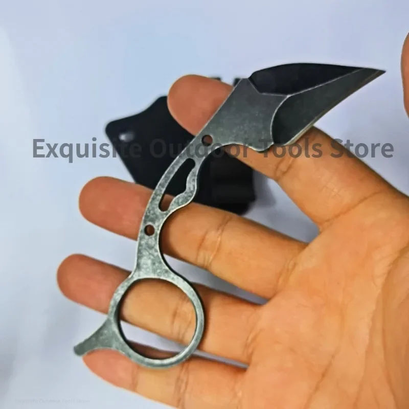 Mini multifunctional small claw knife, outdoor hunting survival curved knife, cool portable knife with K sheath