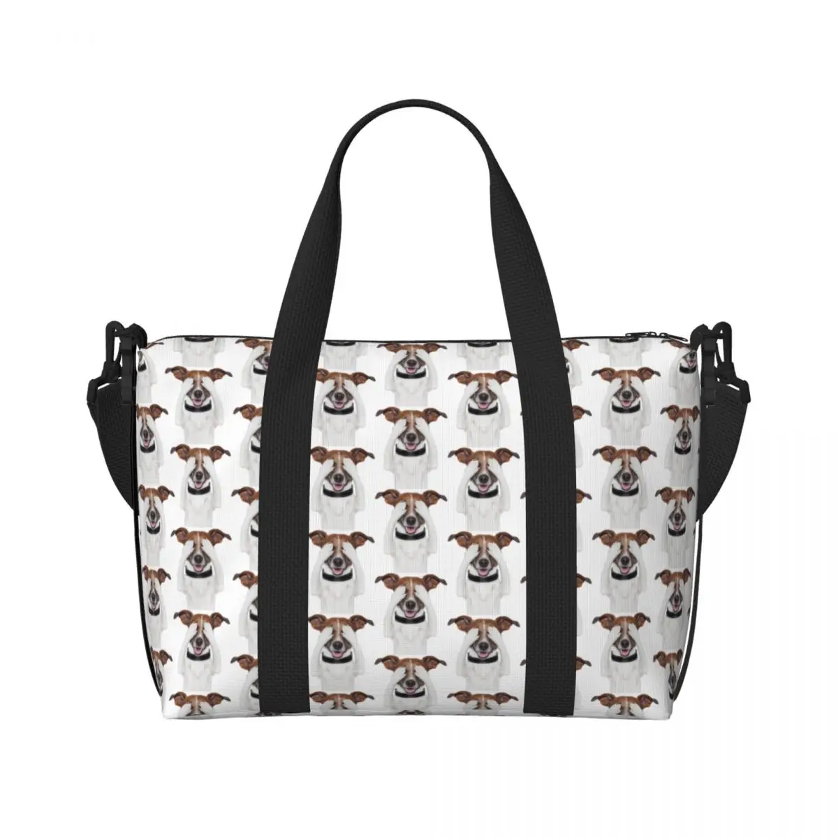 Bolso de mano personalizado lindo Jack Russell Terrier perro Meme mujeres de gran capacidad Animal de compañía gimnasio playa bolsas de viaje