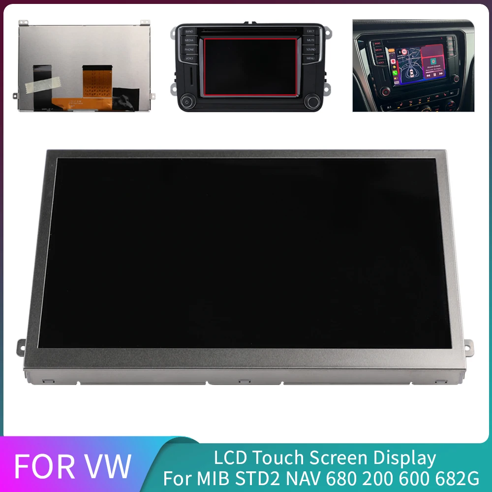 TDO-WVGA0633F00045 Replacement LCD Screen for VW MIB STD2 Discovery 6.5 inch 6.33 inch For VW MIB200 682 684 680 Central Control