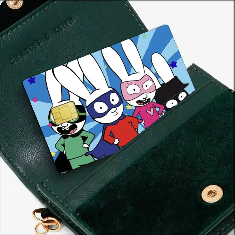 Whimsical S-Simon Super RabbitS   Waterproof Film Skin Cover Credit Card Stickers Debit Front Bank Bus Pass