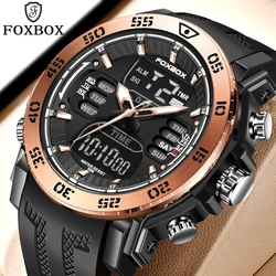 FOXBOX New Fashion Watch Men Top Luxury Digital Quartz Men Watches Electronic Sports Waterproof Luminous Wristwatch Reloj Hombre