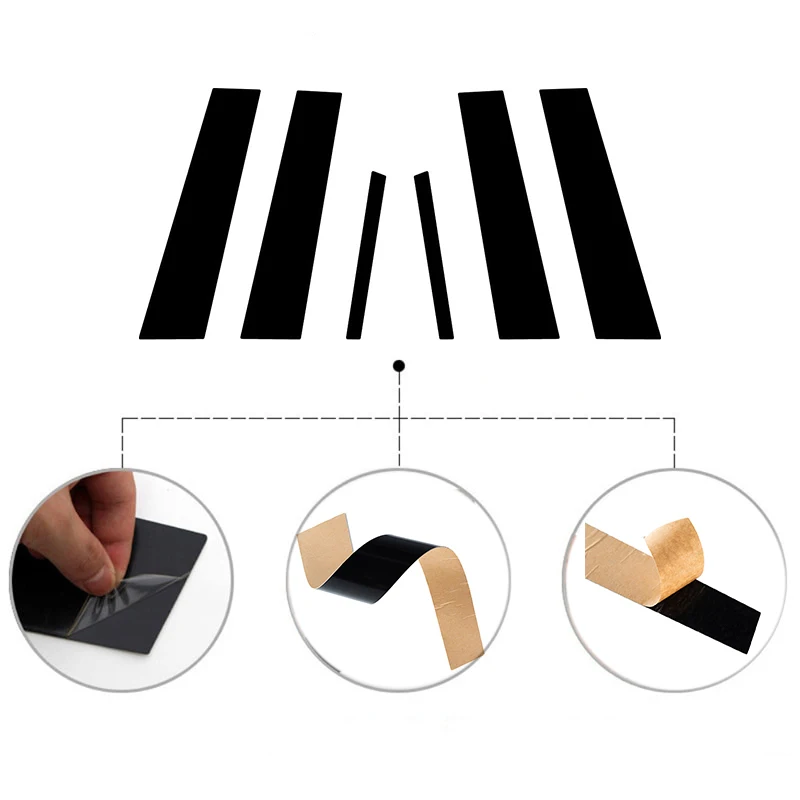 

6Pcs Glossy Black Car Pillar Posts Door Window B C Column Trim Cover Decal Stickers For Opel Vauxhall Holden Insignia 2009-2017