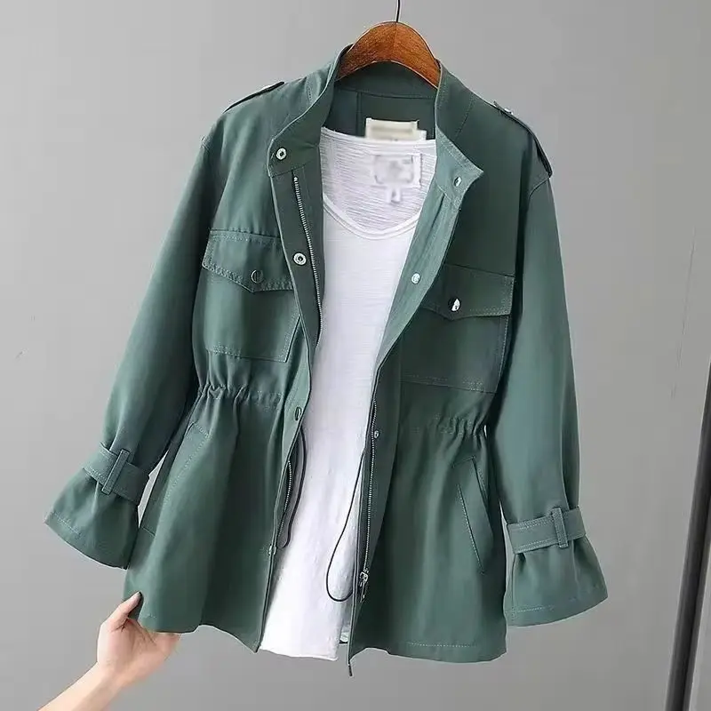 

Spring Autumn 2025 New Korean Women Jacket Coat Casual Windbreaker Female Pocket Zipper Jackets Loose Ladies Outerwear Tops
