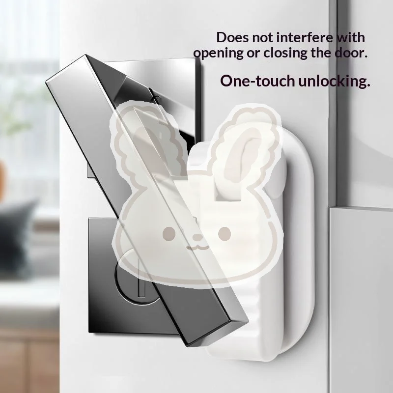 Rotating Easy Install Fridge Freezer Door Lock White Child Safety Latch for Bedroom Kitchen Home Use