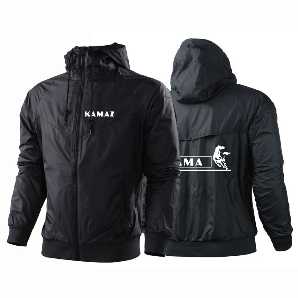 

New KAMAZ Men Patchwork Jacket Fashion Zip Hoodie Tracksuit Coat Sports Fitness Windbreaker Casual Sportwear Man Tops Clothing