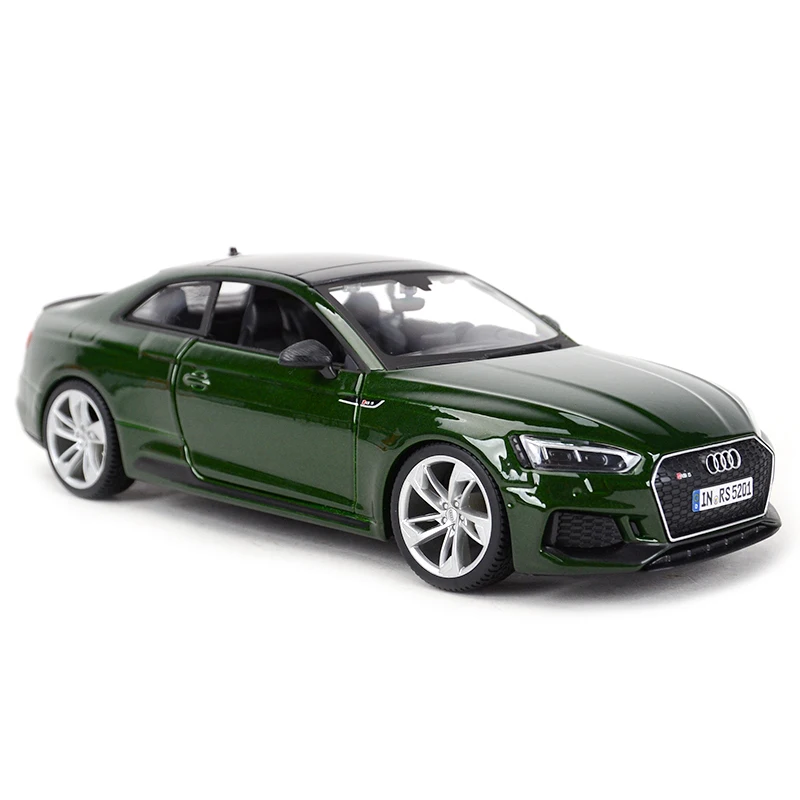 Bburago 1:24 Audi RS5 Coupe Green Sports Car Static Die Cast Vehicles Collectible Model Car Toys