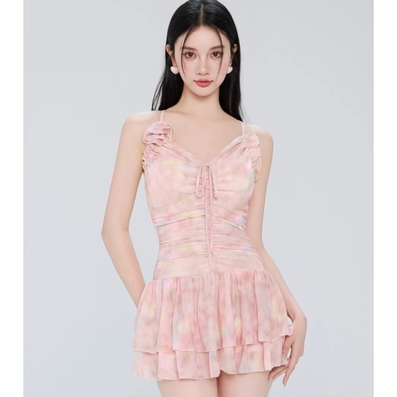 New Swimsuit Women's One-piece Dress Style Fairy Style Covers Belly and Makes You Look Slim Korean Ins Style Hot Spring Swimsuit