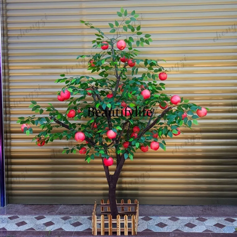H134 Artificial apple tree, orange, pomegranate, hawthorn tree, fake fruit tree, large interior decoration customization