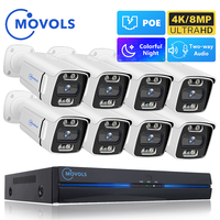 Сетевая видеокамера Movols 4K 5MP POE AI 8MP 8CH CCTV H.265 видеонаблюдение Набор наружных камер домашней безопасности