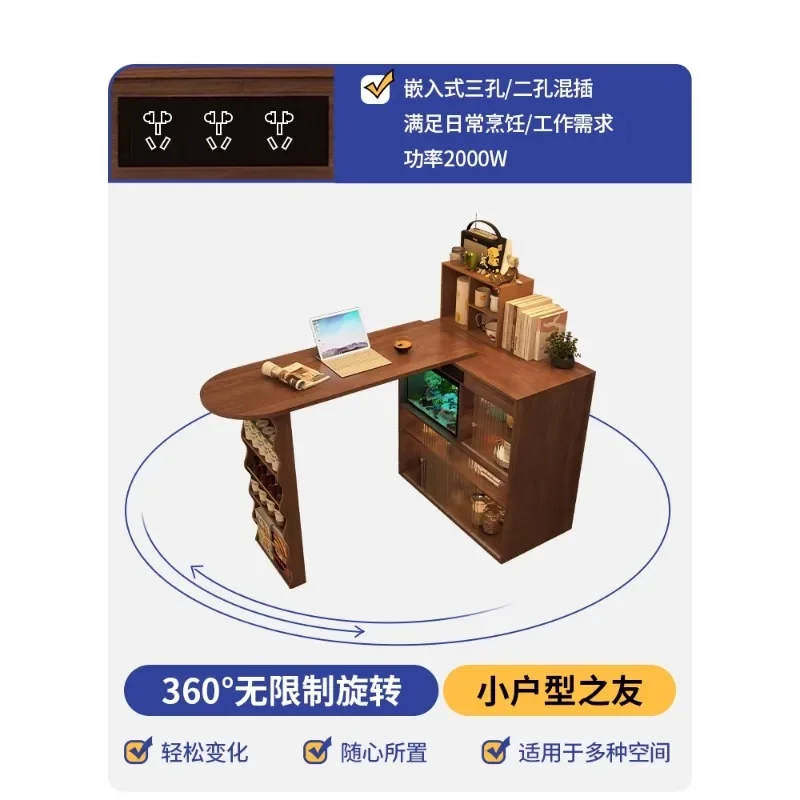 Balcony bar table cabinet, household partition cabinet, retractable living room small table, integrated corner folding desk,