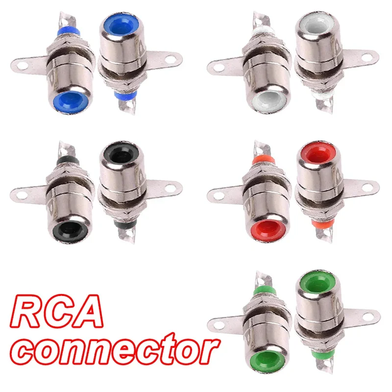 10\50\100PCS RCA Female Connector, Nickel Plated Zinc Alloy Chassis Mount, Red Black White Green Blue AV Socket for Amplifier