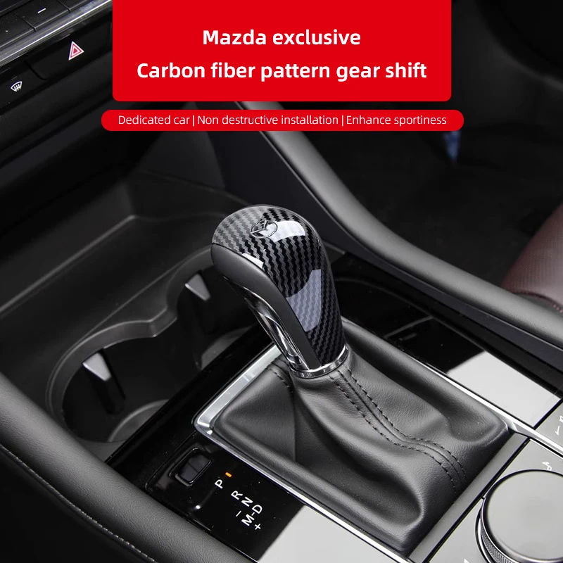 1Pcs Car Gear Shift Knobs Gear Head Cover Trim Interior For Mazda 2 6 CX-5 CX-80 CX-70 CX-90 MX-30 CX-60 CX-50 CX-30 BT-50 e-TPV view 4