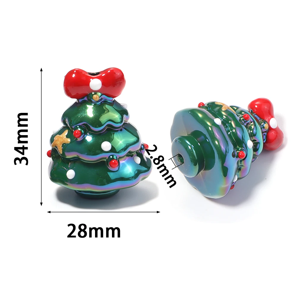 2-4Pcs/Lot Christmas Tree Acrylic Beads Ornaments Xmas Decoration for Home Tabletop Decor Creative Festival Party New Year Gifts