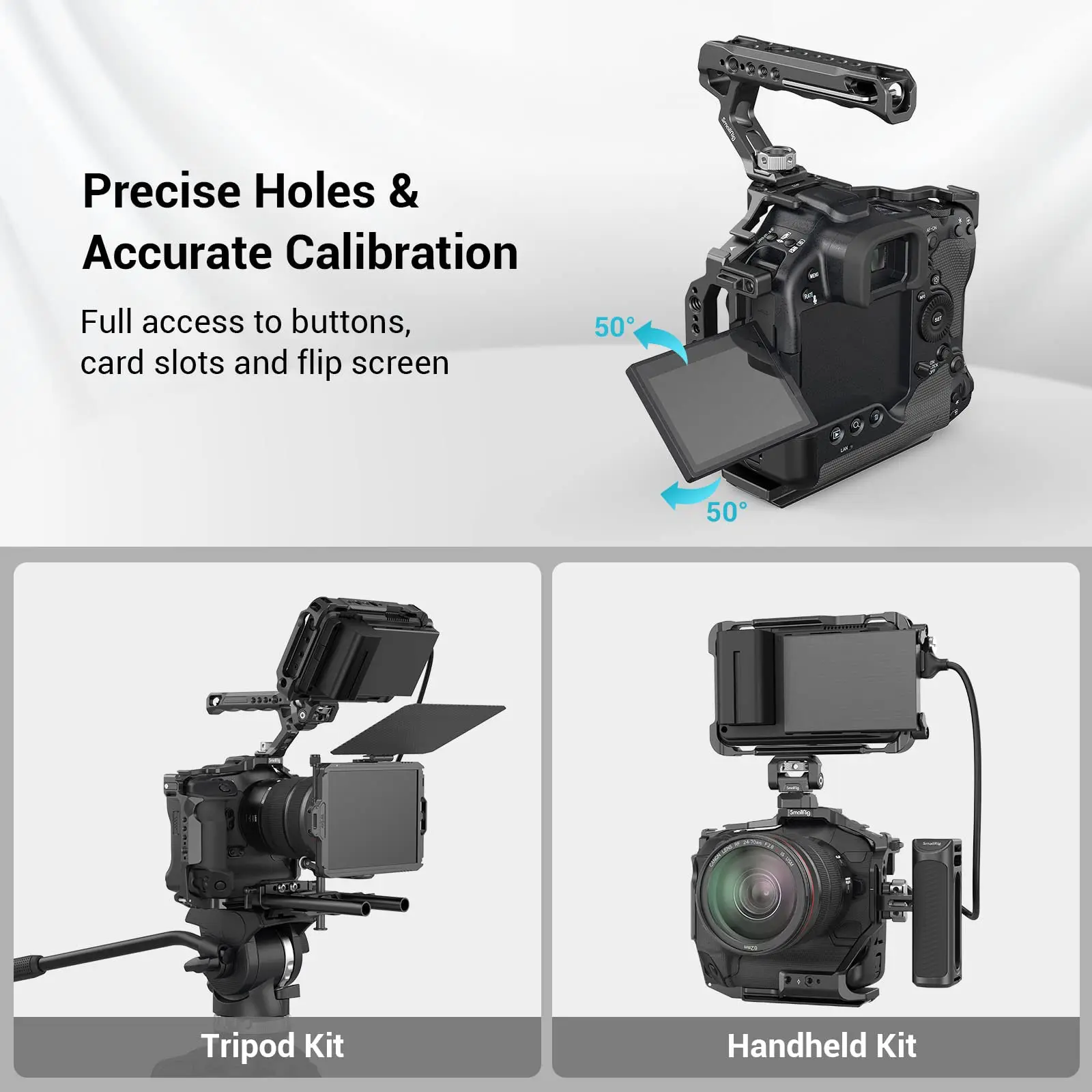 SmallRig-jaula de cámara para Canon EOS R3, jaula completa todo en uno con placas de liberación rápida Arca-Swiss para tiro multiescena 3884