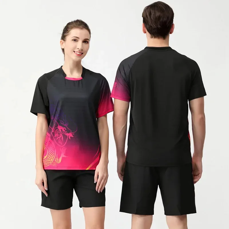 Tennis T-shirt For Men Women Girls Boys Table Tennis Tee Shirts Couple Print Short Sleeve Ping Pong Volleyball Badminton Uniform