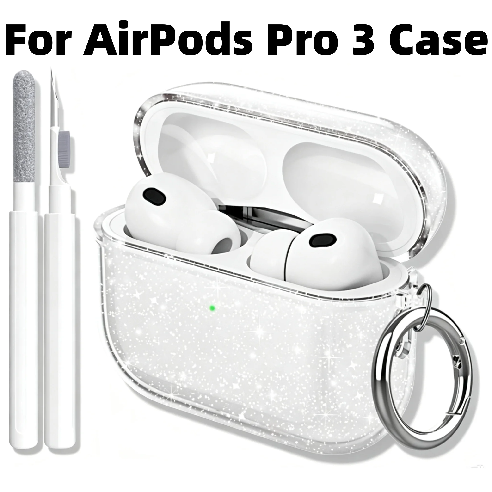 Transparente Schutzhülle für Airpods Pro 3 Schützende Kopfhörerhülle Zubehör für Airpods Pro 3 Pro 3. Generation mit Karabiner 2025