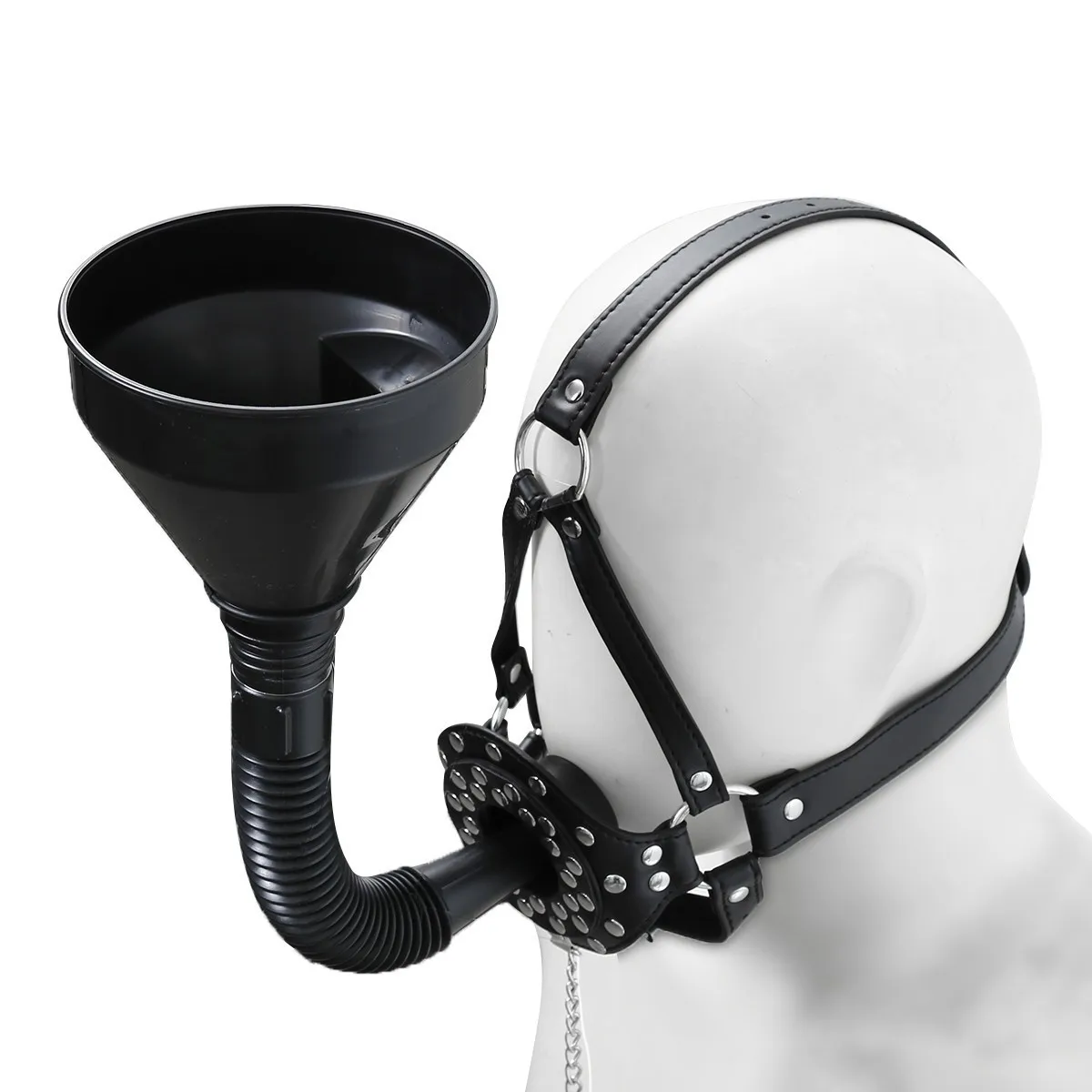 VaHppy Gag Mouth Plug Belt Head Covering Face Masks SM BDSM Sex Toys Drinking Funnel Couple Games Bondage